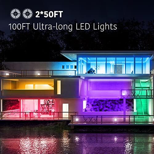 נורות רצועת LED של Volivo 100ft, 5050 נורות LED של RGB לחדר שינה עם 44 מקשים IR שלט רחוק, אורות משתנים צבע