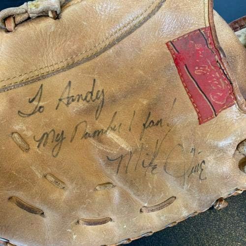 מייק איבי חתום על משחק 1974 השתמש בכפפה של הבסיס הראשון של ה- PSA DNA COA ענקים נדירים - משחק חתימה MLB