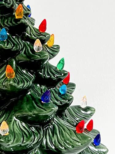 אורות עץ חג המולד קרמיקה לאומית Artcraft® בינוני טוויסט בסגנון קרמיקה - צבעים שונים + 2 כוכבים גדולים