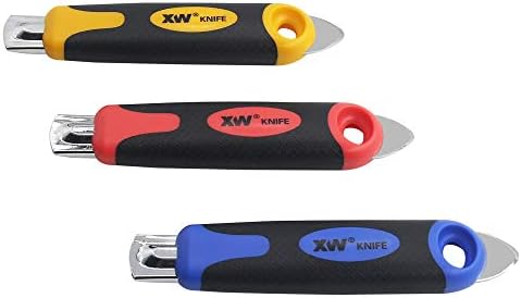 XW סכין שירות בטיחות עצמית של XW, חותך קופסאות נשלף אוטומטי של צבעים שונים, 10 להבים נוספים כלולים,