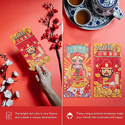 יארדווה 60 יחידות סיני חדש שנה כסף מעטפות מזל מסורתי אלוהים של עושר אדום מעטפת נמר שנה 2022 אדום