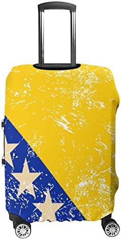 בוסניה והרצגובינה רטרו דגל נסיעות לשמירת כיסוי מזוודת מגן רחיץ מטען מכסה עם רוכסן