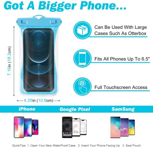 אורבנקס אוניברסלי עמיד למים טלפון פאוץ נייד יבש תיק מקרה מיועד 30 עבור כל טלפונים חכמים אחרים