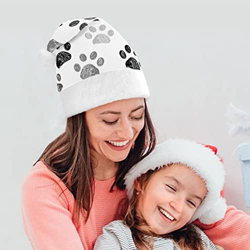 כלב הדפסת כפת שחור לבן חג המולד כובעי בתפזורת מבוגרים כובעי חג המולד כובע לחגים חג המולד ספקי צד