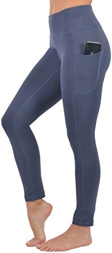 מכנסי יוגה במותניים גבוהות של Sylonway עם כיסים לנשים, בקרת בטן, אימון מפעיל חותלות יוגה Darkgray M
