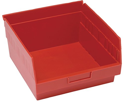 אחסון קוונטי QSB209RD 8-Pack 6 תליית מדף פלסטיק מכולות אחסון, 11-5/8 x 11-1/8 x 6, אדום