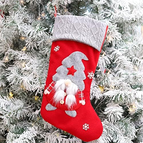 שקית קנדי ​​קישודים בובה חסרת פנים גרבי חג המולד זקן איש שלג קישוטי חג המולד קישוטי חג מולד עצים