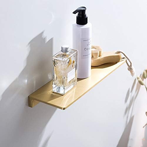 מדף מקלחת WYJBD, קידוח פליז זהב עיבוי קיר מתלה מדפי אחסון מארגן לחדר שינה לחדר אמבטיה