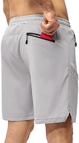 מכנסי טיול של Meloo's Men's Running - מכנסי אימון מהיר של אימון אתלטי יבש 7 אינץ 'ספורט קל משקל בכיסי