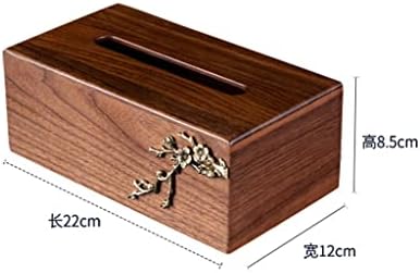 קופסת נייר TREXD בסגנון סיני בסגנון סיני קופסת רקמות מעץ משובץ פרח נחושת קישוט לקישוט בית משרד