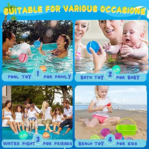 Soppycid Summmer Water צעצועי מים לילדים, 4 יח 'לשימוש חוזר בלוני מים קלים