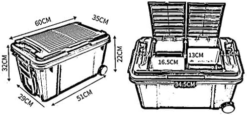 קופסא אחסון רכב 55L קיבולת גדולה של גזע גזע זנב פסולת פסולת רב-פונקציונלית לחיזוק רכב ועמיד