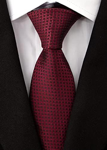 עניבה קלאסית של גברים עניבת משי ארוג קשרי צוואר אקארד 6 יחידות
