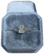 אירוסין טבעת תיבת פרימיום 1 חריץ כיכר מתומן חתונה טבעת תכשיטי תיבת בציר קטיפה תכשיטי תיבת עבור אירוסין & מגבר;