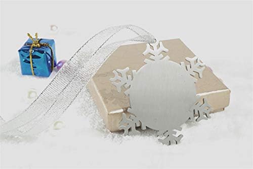 FQJNS תמונת אופנה קישוטי פתית שלג כסף 2.9 x2.6 x0.3 אינץ 'קישוט ביתי עץ חג המולד עץ תלייה קישוטים