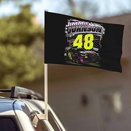 ג'ימי ג'ונסון 48 קליפ חלון דגל מכונית פטריוטית על דגל דגם 12x18 ב