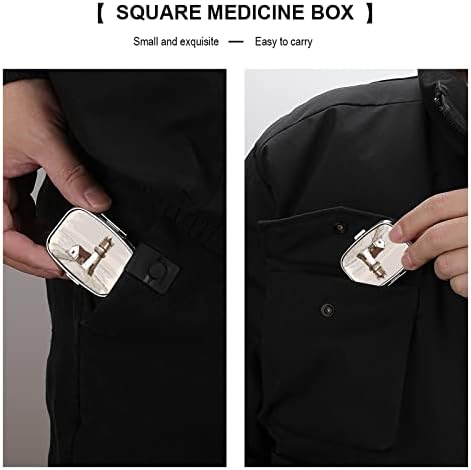 גלולת ארגונית תיבת רטרו מגדלור גלולת מיכל נייד יומי גלולת מקרה מחזיק רפואת תיבת אחסון 2. 2 * 1.6 אינץ