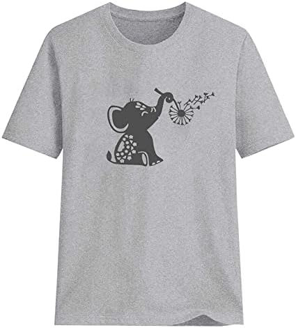 חולצת טי גרפית חמודה לנשים פיל פיל מצחיק הדפסת טריק