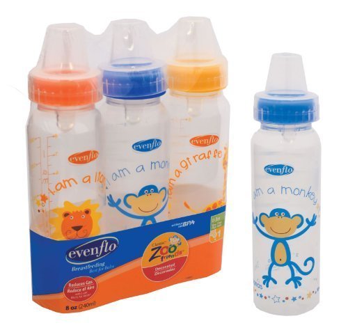 אפילו פלו הטוב ביותר עבור התינוק 1338311 8 עוז בקבוק עם פטמה סטנדרטית צבעים שונים 3 לספור