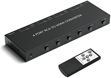 Dingsun 4port av to hdmi ממיר RCA/Composite/CVBS/AV מתג למתאם ממיר HDMI תמיכה 4: 3/16: 9 החלפת Xbox תואם PS1 PS2