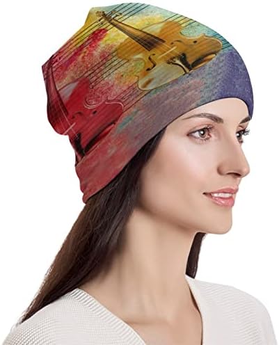 צבע צבעוני צבעי צבעי וכינורות כובע כפה רכה חמה כובע כובע גולגולת כובע שינה לשינה ליוניסקס