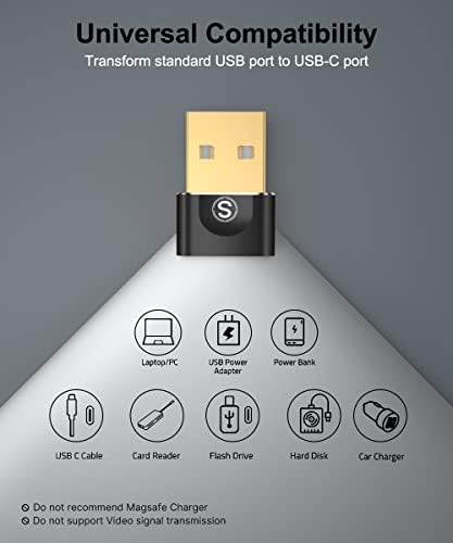 Sweguard USB C נקבה ל- USB מתאם זכר 4-חבילה מסוג C ל- USB מתאם ו- USB C עד 3.5 ממ כבל AUX AUX 4ft
