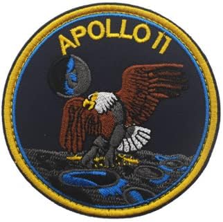 NASA APOLLO 11 בד טלאי צבאי תגים רקומים טלאים מדבקות טקטיות לבגדים עם וו ולולאה