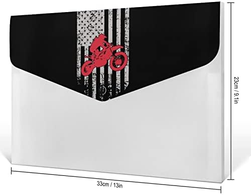 ארה ב דגל אופני עפר מוטוקרוס הדפסת הרחבת קובץ תיקיית עם 6 כיס מכתב גודל נייד מסמך נייר ארגונית 13 איקס