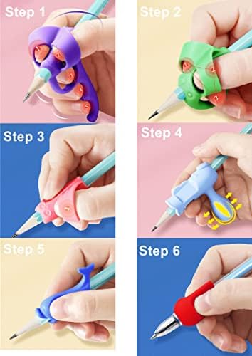 6 יחידות מתקדם עיפרון אוחז לילדים כתב יד אצבע אימון עט גריפ לפעוטות ילדים בגיל הרך ילדי עט אחיזת יציבה