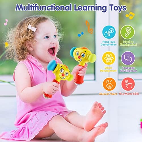 צעצועים של Babyfuny לילדה ילד בן שנה - צעצועי פטיש תינוקות עם סאונד ואורות מוסיקה, צעצועים לתינוק