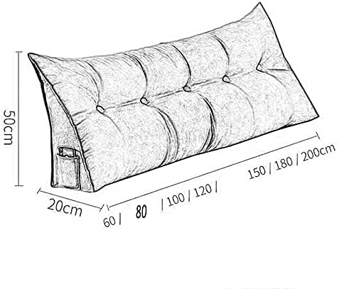 כרית קריאה של AKEFG משענת גב גדולה מחזקת מיקום משולש תומך כרית טריז למיטה יחידה עם כיסוי נשלף, פשתן כותנה