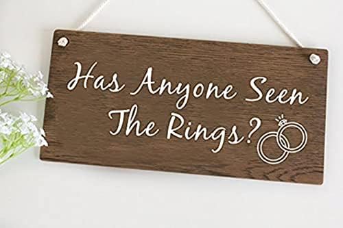 מישהו ראה את הטבעות-6 אינץ 'על 12 אינץ' עץ חתונה סימן דף ילד כפרי סימנים בוהו כלה מקלחת מתנה נושא