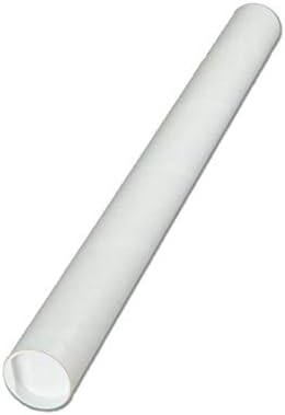 צינורות דיוור לבנים עם כובעים, אורך שמיש בגודל 3 אינץ ' על 18 אינץ