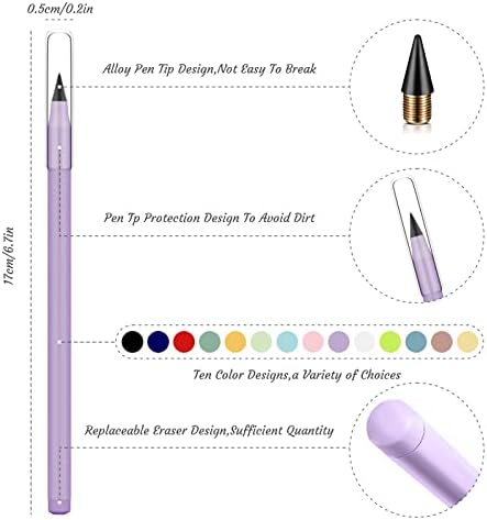 14 יחידות אינפיניטי עיפרון ללא דיו עיפרון נצחי עיפרון עם מחק, אינפיניטי לשימוש חוזר עיפרון לכתיבה ציור