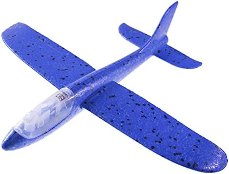 מטוס אור LED של Taivoze, 17.5 מטוס קצף זורק גדול, 2 מצבי טיסה דאון, צעצועים מעופפים לילדים, 4 5 6 7