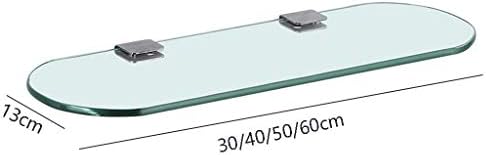 מדף רב -פונקציונלי של YGCBL, מדף זכוכית אחסון לחירות מתלה מדף קיר רכוב מדפי אמבטיה עם בסיס נירוסטה