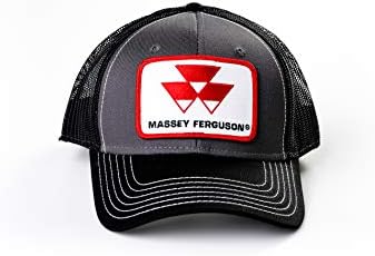 J&D Productions, Inc. Massey Ferguson Tractor Hat, אפור עם רשת שחורה