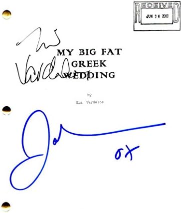 NIA Vardalos & John Corbett Cast Autograph חתום - חתונה יוונית גדולה שלי, חתונה יוונית מלאה תסריט מלא - בו