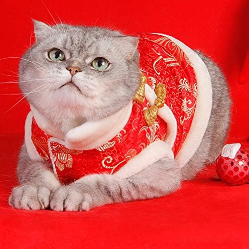 SEIS השנה החדשה לחתורי חתול כפתורי מעיל כלבים צ'ונגסאם בגדי חיות מחמד אפוד של תחפושת חג המולד של