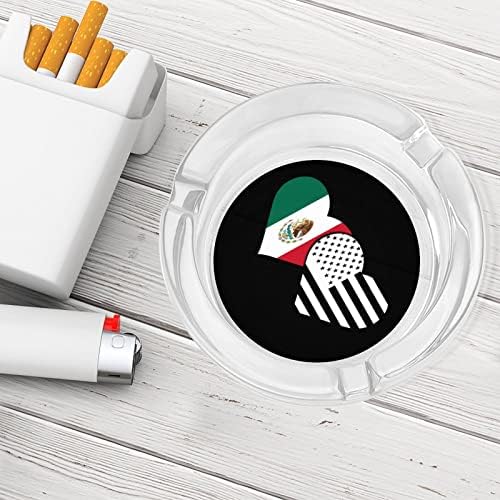מאפרות מזכוכית דגל אמריקאית מקסיקנית ושחורה עבור סיגריות אטום רוח זבל יכול להדפיס מגשי אפר מפוארים לשימוש