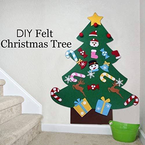 עשה זאת בעצמך הרגיש עץ חג המולד עם 26 יחידות קישוטי חג המולד 3.2 רגל עשה זאת בעצמך עץ חג המולד תלוי על קיר מתנות