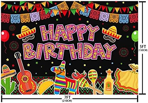 אבלין 7 * 5 רגל יום הולדת שמח רקע עבור מקסיקני פיאסטה מסיבת קישוטי סינקו דה מאיו טאקו פסטיבל ספקי צד באנר צילום
