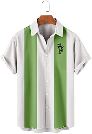 כפתור שרוול קצר לגברים למטה חולצות באולינג בלוק צבע חולצה מזדמנת חולצות חוף הוואי