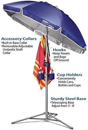Wondershade Ultimate Ultimate Sun Shake מטרייה, הגנה על שמש מיידית מתכווננת קלה - חיל הים
