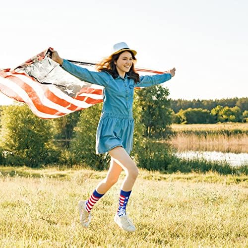 8 זוגות חידוש אמריקאי דגל עם כוכבים שמלת גרבי פטריוטית ארהב חופש פסים מקרית צוות גרבי מתנות לנשים גברים