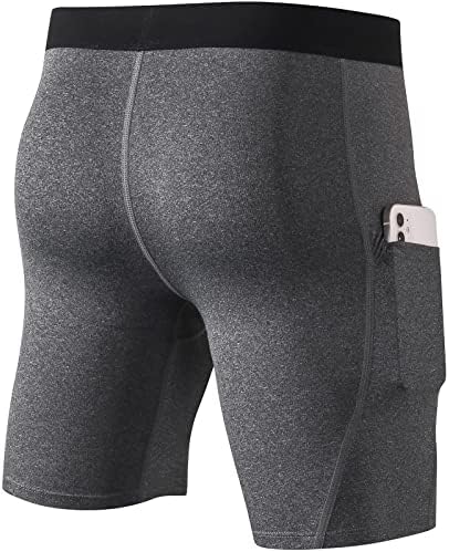 מכנסי דחיסה קצרים גברים עם ספנדקס תחתוני כיס ספורט קצרים קצרים קרירים ריצה יבש טייץ מכנסיים קצרים ביצועים.