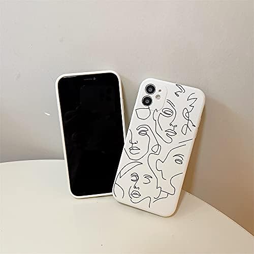 Zelimeri תואם ל- Apple iPhone 12 Case Abstract Line Face Design אופנה סיליקון כיסוי רך מקרי הגנה