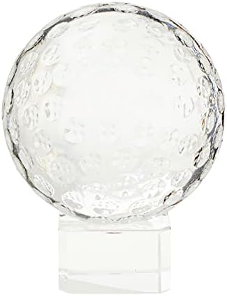 גביע הגולף של Juvale Crystal עם בסיס עמדת תצוגה ותיבת מתנה לפרסי טורניר ספורט, מתנות פרישה, פסל כדור גולף לפרסים,
