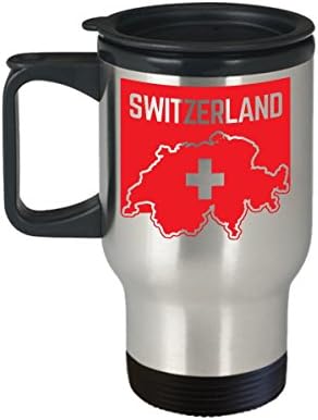 דגל שוויץ, דגל שוויצרי, ספל נסיעות, גאווה שוויצרית, נירוסטה
