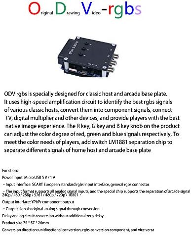 Burneamus Scart ל- YPBPR Transcoder Converter Console Retro Retro, כדי לצבוע הבדל